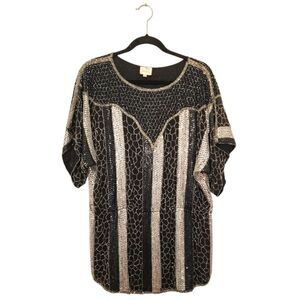 Parker Beaded Black Sequin Tunic